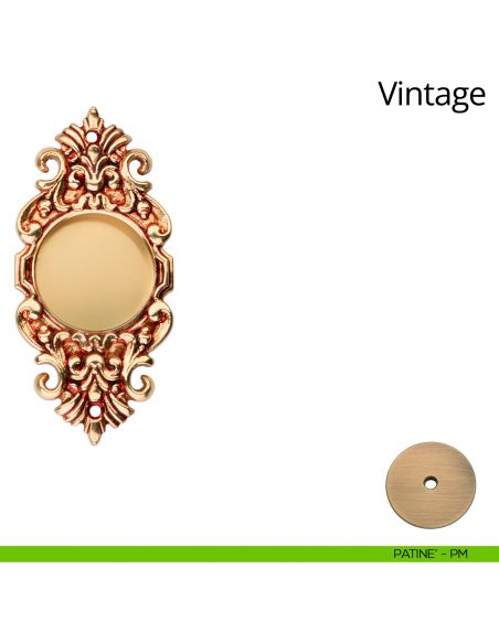 Placca ad incasso Vintage per porta scorrevole Linea Calì cieca patinè