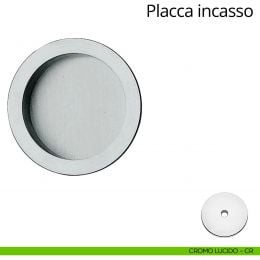 Placca ad incasso tonda per porta scorrevole Linea Calì cieca 2