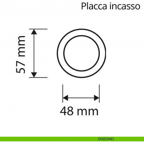Placca ad incasso tonda per porta scorrevole Linea Calì cieca disegno