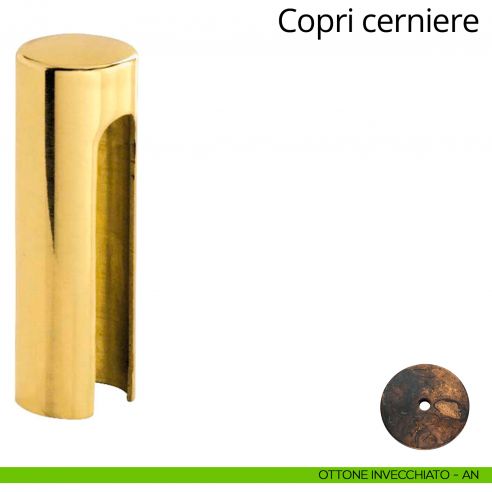 Copricerniera liscio per cerniera anuba diametro 14 mm Linea Calì ottone invecchiato