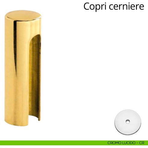 Copricerniera liscio per cerniera anuba diametro 14 mm Linea Calì cromo lucido