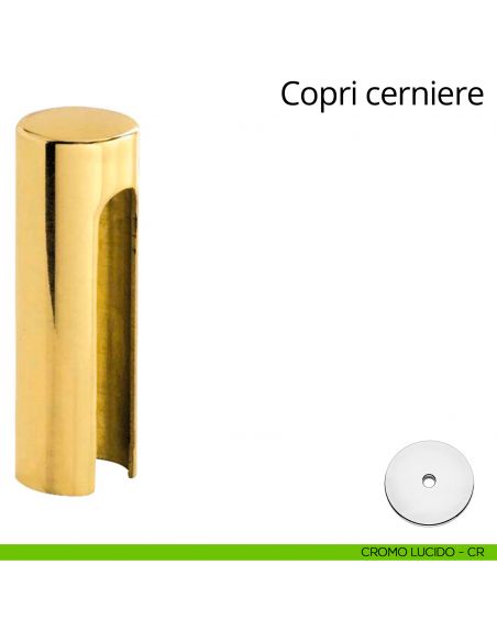 Copricerniera liscio per cerniera anuba diametro 14 mm Linea Calì cromo lucido