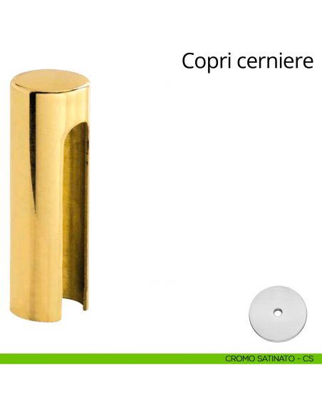 Copricerniera liscio per cerniera anuba diametro 14 mm Linea Calì cromo satinato