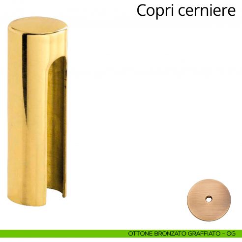 Copricerniera liscio per cerniera anuba diametro 14 mm Linea Calì ottone bronzato graffiato
