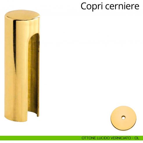 Copricerniera liscio per cerniera anuba diametro 14 mm Linea Calì ottone lucido verniciato