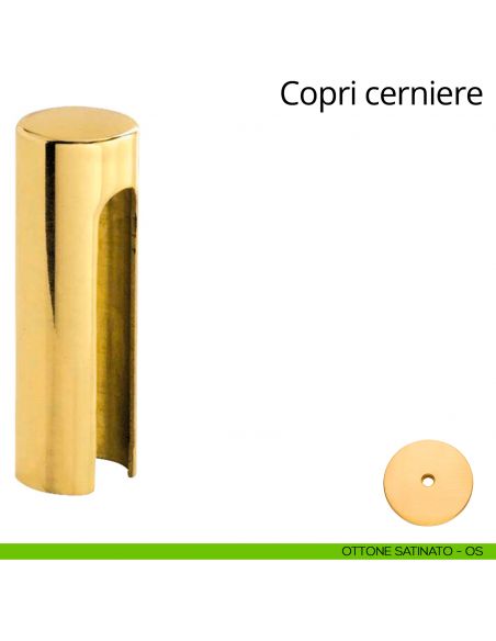 Copricerniera liscio per cerniera anuba diametro 14 mm Linea Calì ottone satinato