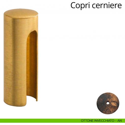 Copricerniera liscio per cerniera anuba diametro 16 mm Linea Calì ottone invecchiato
