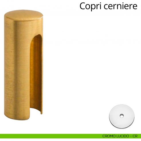 Copricerniera liscio per cerniera anuba diametro 16 mm Linea Calì cromo lucido