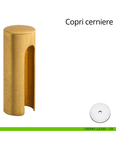 Copricerniera liscio per cerniera anuba diametro 16 mm Linea Calì cromo lucido