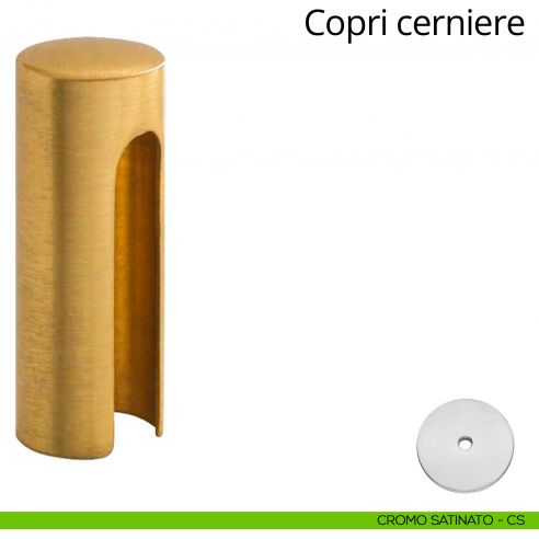 Copricerniera liscio per cerniera anuba diametro 16 mm Linea Calì cromo satinato