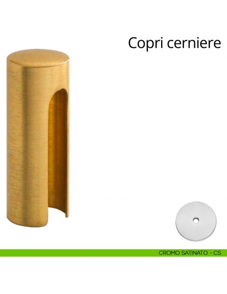 Copricerniera liscio per cerniera anuba diametro 16 mm Linea Calì cromo satinato