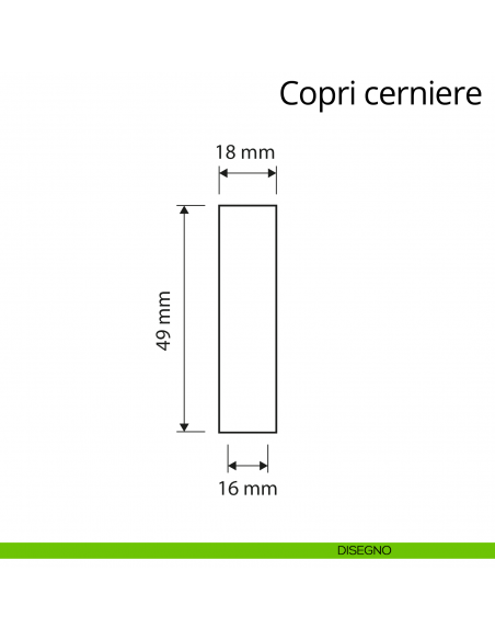 Copricerniera liscio per cerniera anuba diametro 16 mm Linea Calì disegno