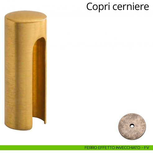 Copricerniera liscio per cerniera anuba diametro 16 mm Linea Calì ferro effetto invecchiato