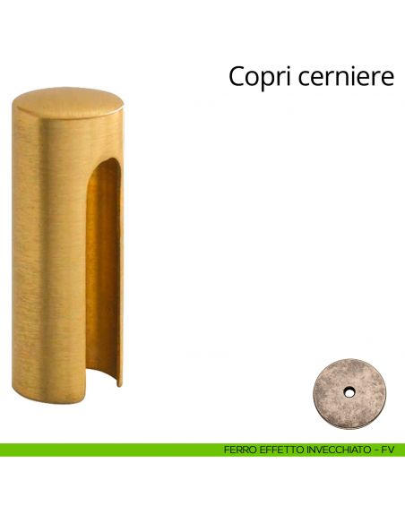 Copricerniera liscio per cerniera anuba diametro 16 mm Linea Calì ferro effetto invecchiato
