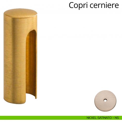 Copricerniera liscio per cerniera anuba diametro 16 mm Linea Calì nichel satinato