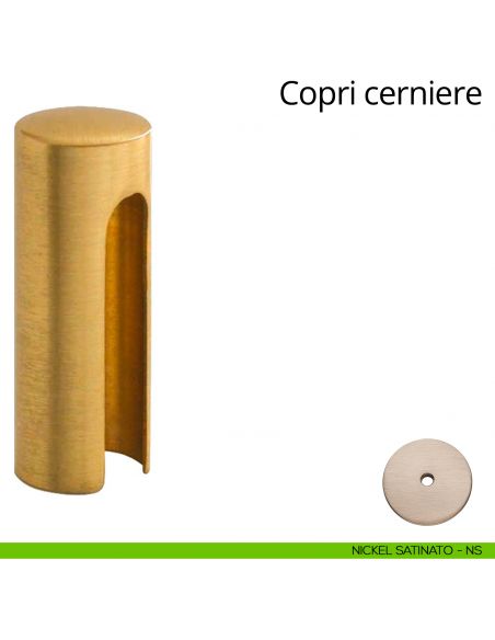 Copricerniera liscio per cerniera anuba diametro 16 mm Linea Calì nichel satinato
