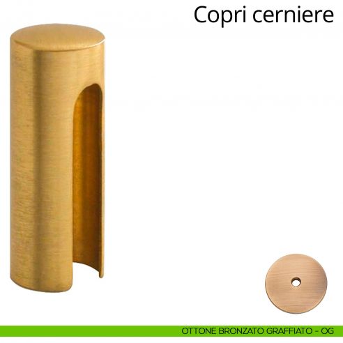 Copricerniera liscio per cerniera anuba diametro 16 mm Linea Calì ottone bronzato graffiato