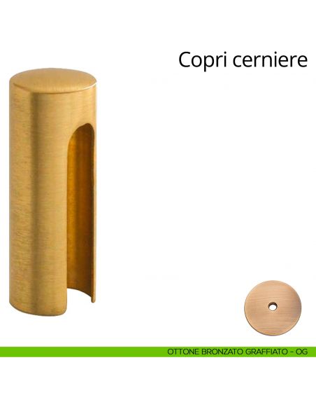Copricerniera liscio per cerniera anuba diametro 16 mm Linea Calì ottone bronzato graffiato