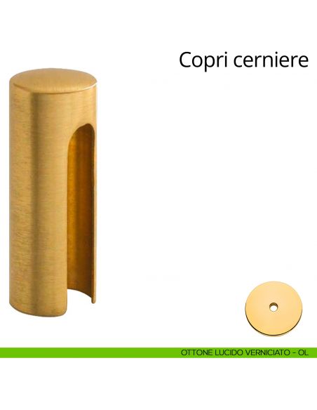 Copricerniera liscio per cerniera anuba diametro 16 mm Linea Calì ottone lucido verniciato