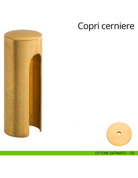 Copricerniera liscio per cerniera anuba diametro 16 mm Linea Calì ottone satinato