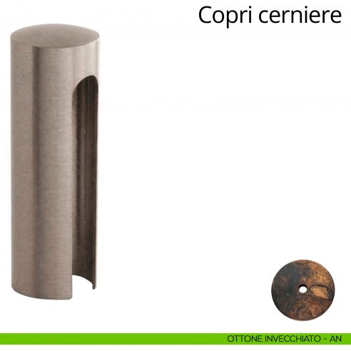 Copricerniera liscio per cerniera anuba diametro 20 mm Linea Calì ottone invecchiato