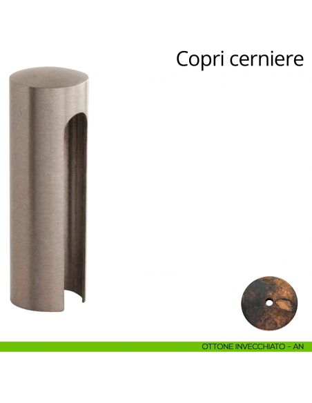 Copricerniera liscio per cerniera anuba diametro 20 mm Linea Calì ottone invecchiato