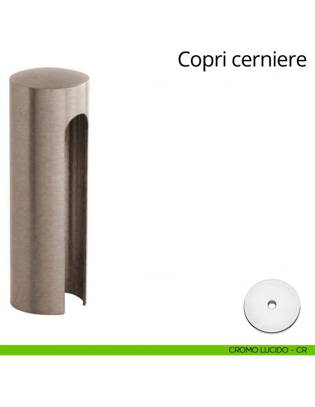 Copricerniera liscio per cerniera anuba diametro 20 mm Linea Calì cromo lucido