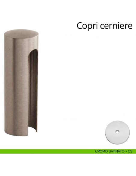 Copricerniera liscio per cerniera anuba diametro 20 mm Linea Calì cromo satinato