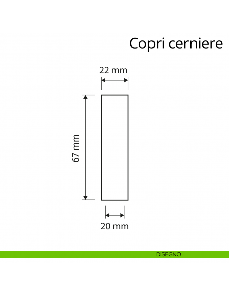 Copricerniera liscio per cerniera anuba diametro 20 mm Linea Calì disegno