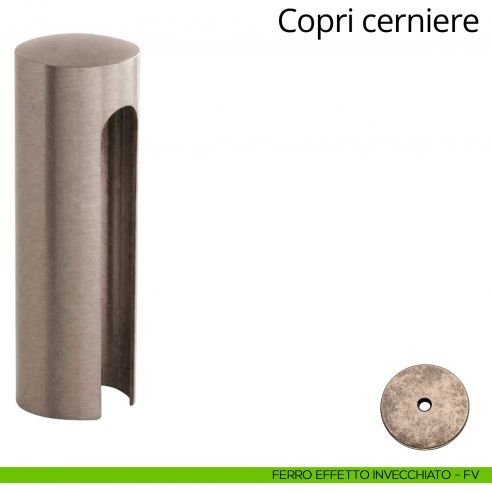 Copricerniera liscio per cerniera anuba diametro 20 mm Linea Calì ferro effetto invecchiato