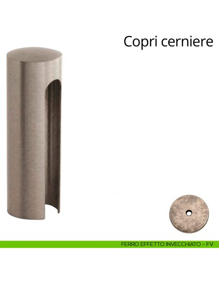 Copricerniera liscio per cerniera anuba diametro 20 mm Linea Calì ferro effetto invecchiato