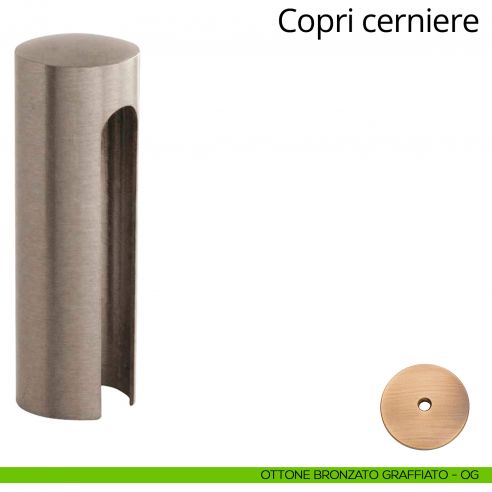 Copricerniera liscio per cerniera anuba diametro 20 mm Linea Calì ottone bronzato graffiato