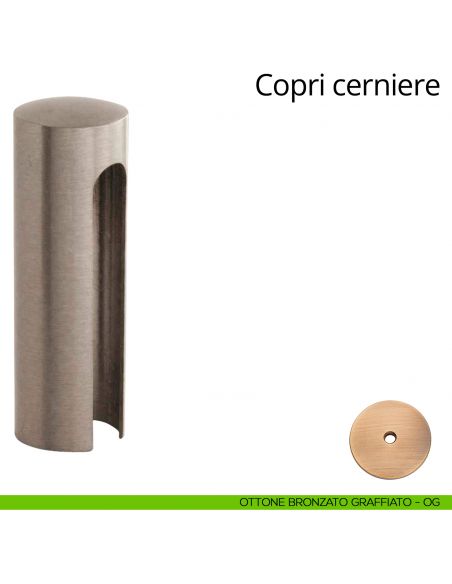 Copricerniera liscio per cerniera anuba diametro 20 mm Linea Calì ottone bronzato graffiato
