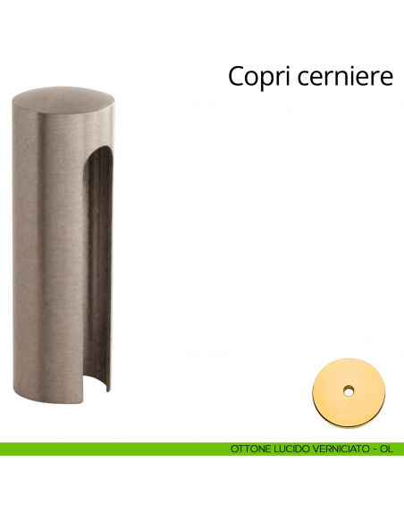Copricerniera liscio per cerniera anuba diametro 20 mm Linea Calì ottone lucido verniciato