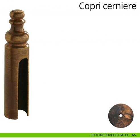 Copricerniera in stile per cerniera anuba diametro 14 mm Linea Calì ottone invecchiato
