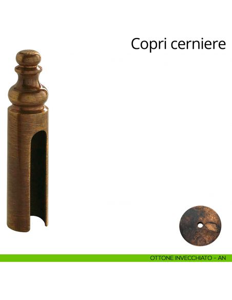 Copricerniera in stile per cerniera anuba diametro 14 mm Linea Calì ottone invecchiato