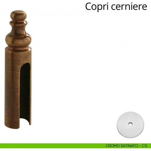 Copricerniera in stile per cerniera anuba diametro 14 mm Linea Calì cromo satinato