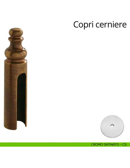 Copricerniera in stile per cerniera anuba diametro 14 mm Linea Calì cromo satinato