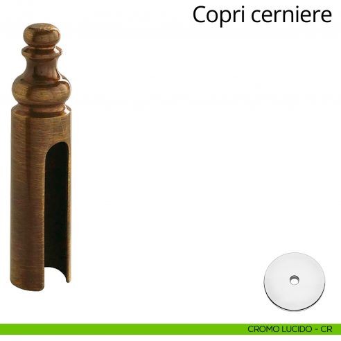 Copricerniera in stile per cerniera anuba diametro 14 mm Linea Calì cromo lucido