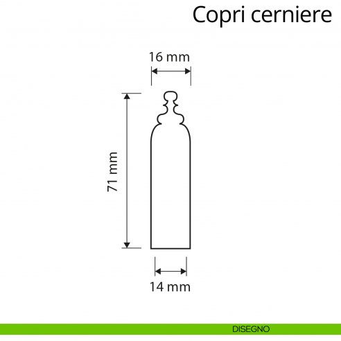 Copricerniera in stile per cerniera anuba diametro 14 mm Linea Calì disegno