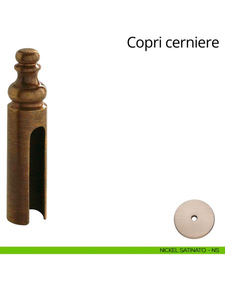 Copricerniera in stile per cerniera anuba diametro 14 mm Linea Calì nichel satinato