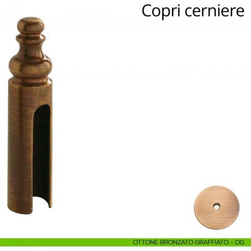 Copricerniera in stile per cerniera anuba diametro 14 mm Linea Calì ottone bronzato graffiato