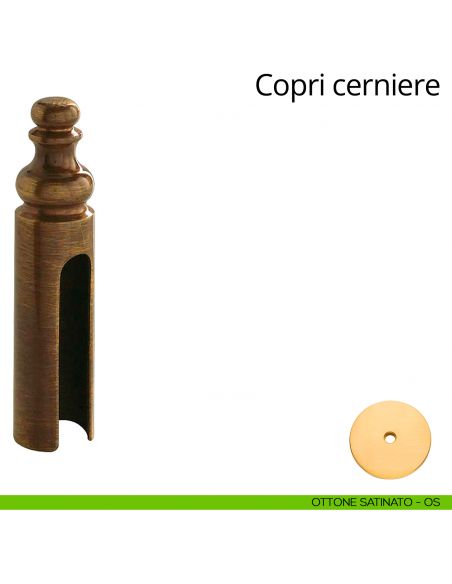 Copricerniera in stile per cerniera anuba diametro 14 mm Linea Calì ottone satinato