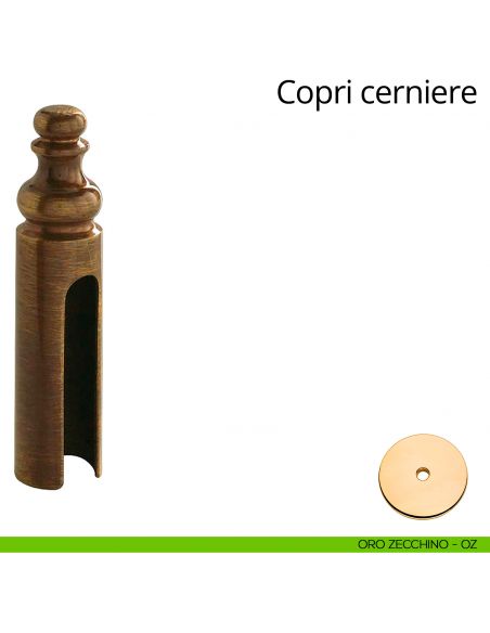 Copricerniera in stile per cerniera anuba diametro 14 mm Linea Calì oro zecchino