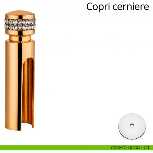 Copricerniera con Swarovski per cerniera anuba diametro 14 mm Linea Calì cromo lucido