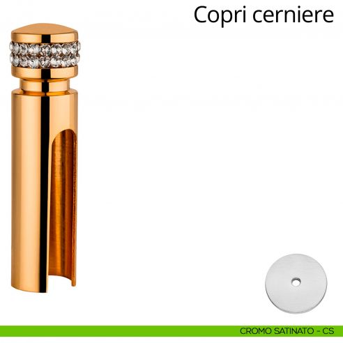 Copricerniera con Swarovski per cerniera anuba diametro 14 mm Linea Calì cromo satinato