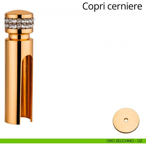 Copricerniera con Swarovski per cerniera anuba diametro 14 mm Linea Calì oro zecchino
