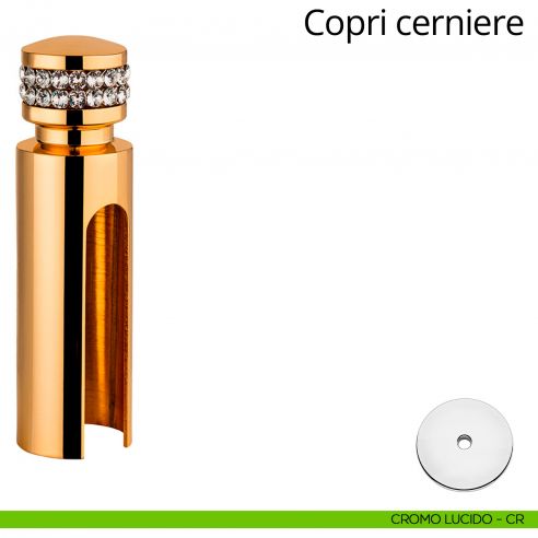 Copricerniera con Swarovski per cerniera anuba diametro 16 mm Linea Calì cromo lucido