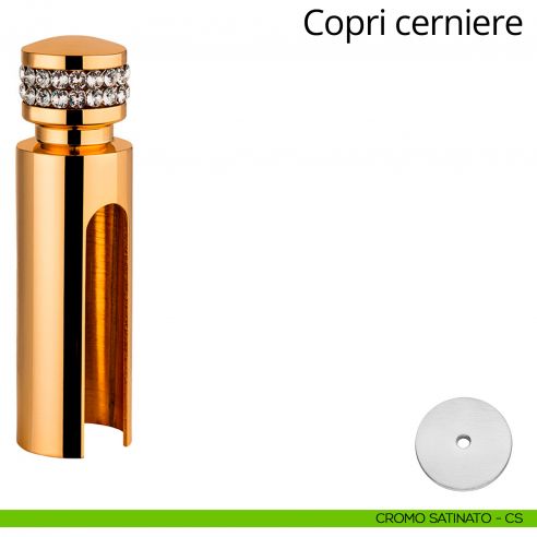 Copricerniera con Swarovski per cerniera anuba diametro 16 mm Linea Calì cromo satinato