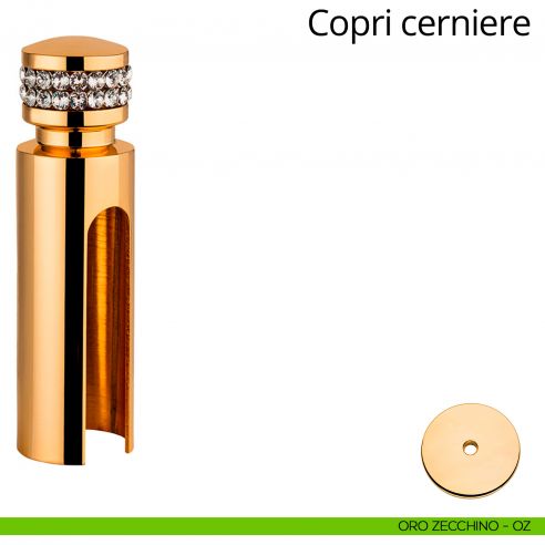 Copricerniera con Swarovski per cerniera anuba diametro 16 mm Linea Calì oro zecchino